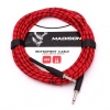 Madison MIC030-6M-RBK Örgülü Gitar Kablosu (6m Kırmızı-Siyah) | Kumaş Kaplama Dayanıklı ve Esnek