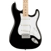 Squier 0378002506 Affinity Stratocaster Elektro Gitar (Siyah) | Akçaağaç Klavye Büyük Kafa (Headstock) ve Siyah Cila