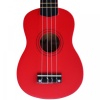 Angel AUK21-RD Soprano Ukulele - Kırmızı (Başlangıç - Renkli Seri) | Kırmızı Parlak Bitiş, Yumuşak Naylon Teller, Yeni Başlayanlar İçin İdeal Klavye | Ölçüler: 21 İnç / 330 mm Skala