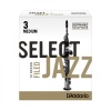 DAddario RSF10SSX3M Select Jazz Unfiled Soprano Saksafon Kamışı No: 3 Medium (Profesyonel/Caz) - 10lu Paket | Dengeli, Gür Ses ve Kararlı Üfleme Tepkisi
