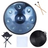 Focus HP-9T-SL Handpan - 9 Tonlu Gümüş (Profesyonel - Çelik Perküsyon) | 9 Farklı Notadan Oluşan Skala, Gümüş Renk Özel Finish, Uzun Rezonans Süresi ve Meditasyonel Ses | Uyum: Perküsyon Sanatçıları ve Ses Terapisi