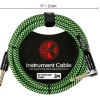 Kırlın IW-242BCG-3M-GRB Dokuma Enstrüman Kablosu (3 Metre) | Yeşil-Siyah Vintage Tasarım Maksimum Sinyal Sadakati ve Dayanıklı Şasi