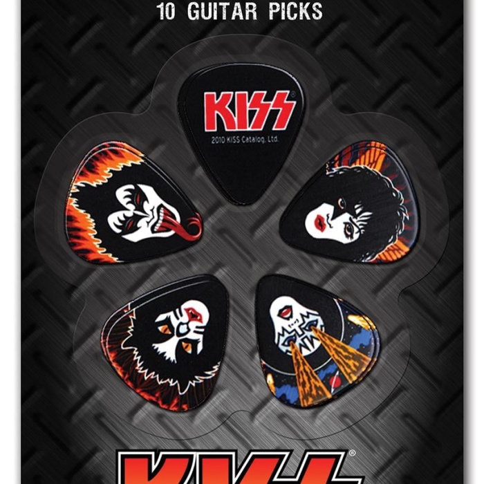 Planet Waves 1CBK2-10K2 Kiss Rock & Roll Over İnce (Light) Gitar Penası (10lu Paket) | Lisanslı Kiss Tasarımı, Koleksiyonluk Değer ve Esnek Yapı