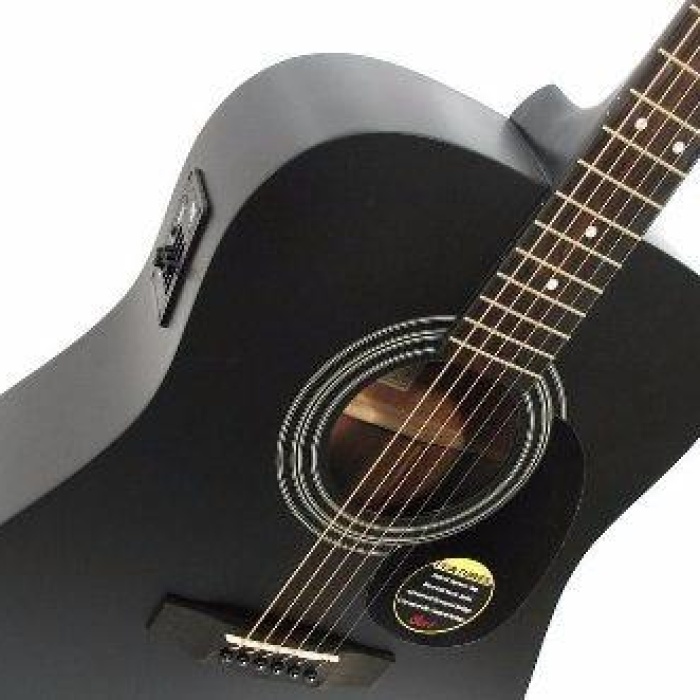 CORT AD810E-BKS ELEKTRO AKUSTİK GİTAR, SİYAH SATİN, LADİN KAPAK