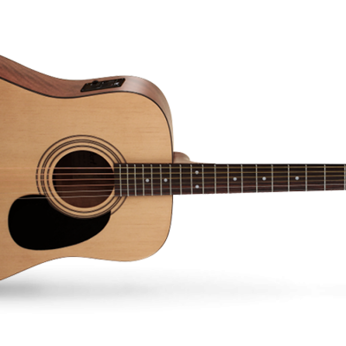 Cort AD810E-OPW Elektro Akustik Gitar (Başlangıç/Orta Seviye) | Ladin Kapak, Maun Arka ve Yanlar, Dahili Preamp ve Open Pore Doğal Mat Bitiş