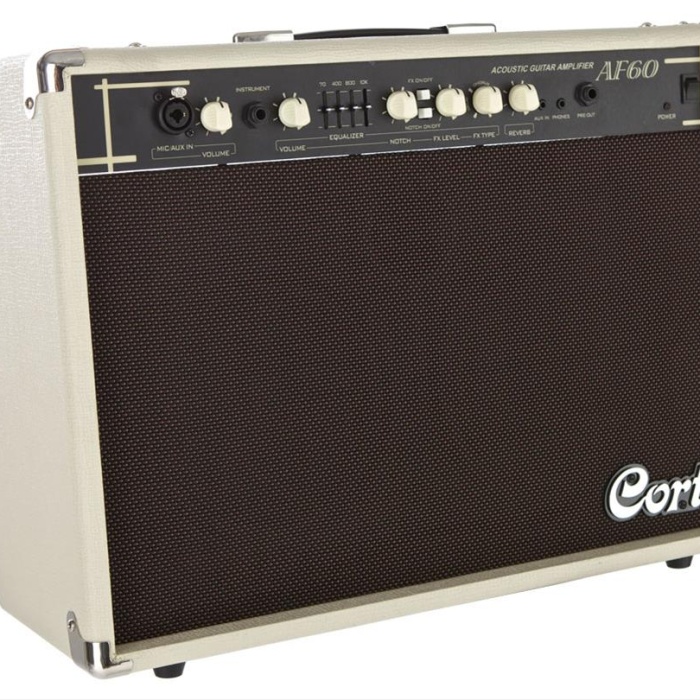 Cort AF60 Akustik Gitar ve Enstrüman Amfisi (Orta/Profesyonel Seviye) | 60 Watt Güç, Çift Kanal Girişi, Dahili Reverb/Chorus Efektleri ve Çelik Izgara