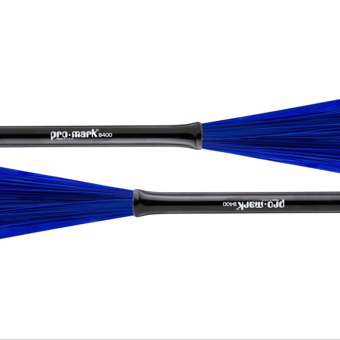 Promark B400 Geri Çekilebilir Fırça Baget | Naylon Teller - Mavi Sap - Caz İçin