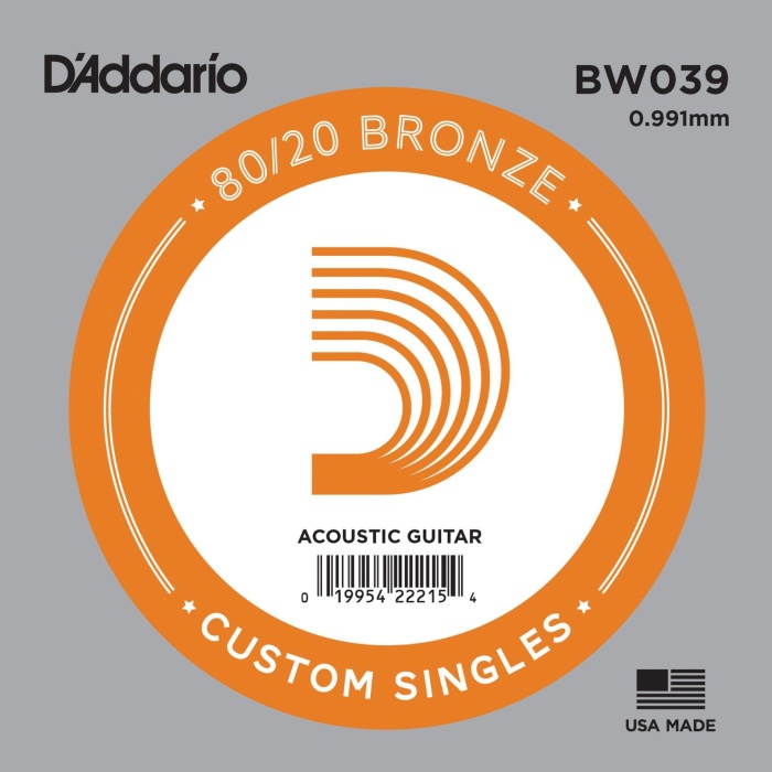 DAddario BW039 Akustik Gitar Tek Tel (A-La - 80/20 Bronze)