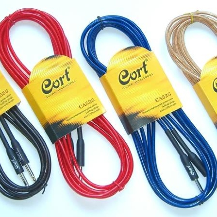 Cort CA525RED Noisless Enstrüman Kablosu | Gürültüsüz Gitar Kablosu - 5m / Şeffaf Kırmızı