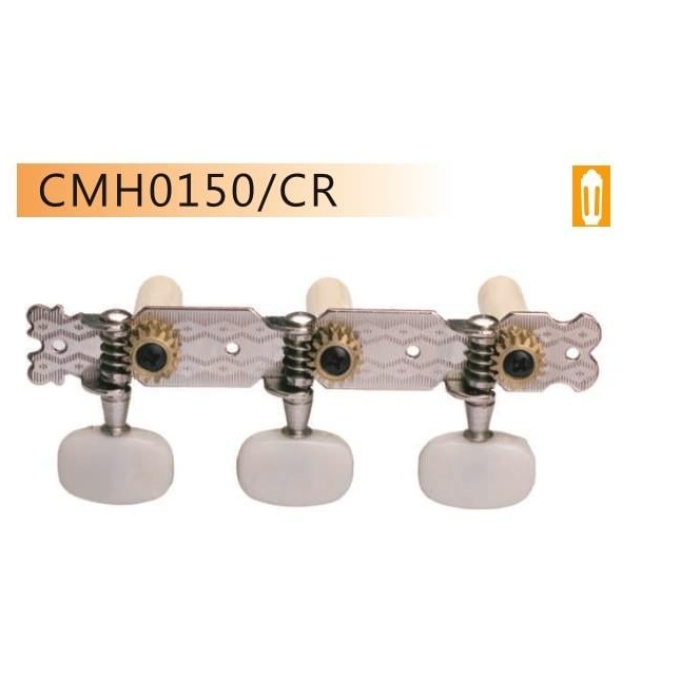 Valencia CMH0150CR Klasik Gitar Burgusu (Krom) | 3 Sağ 3 Sol - Standart Uyum - Dayanıklı