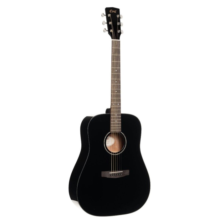 Cort EARTH60BK Akustik Gitar | Siyah - Masif Ladin Kapak