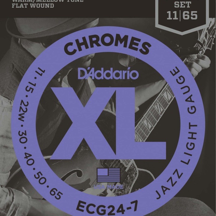 DAddario ECG24-7 Elektro Gitar Tel Seti (Jazz Light - 11-65)