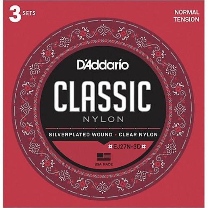 DAddario EJ27N-3D Classics Serisi Klasik Gitar Tel Seti (4/4 Ölçek - Normal Tension)