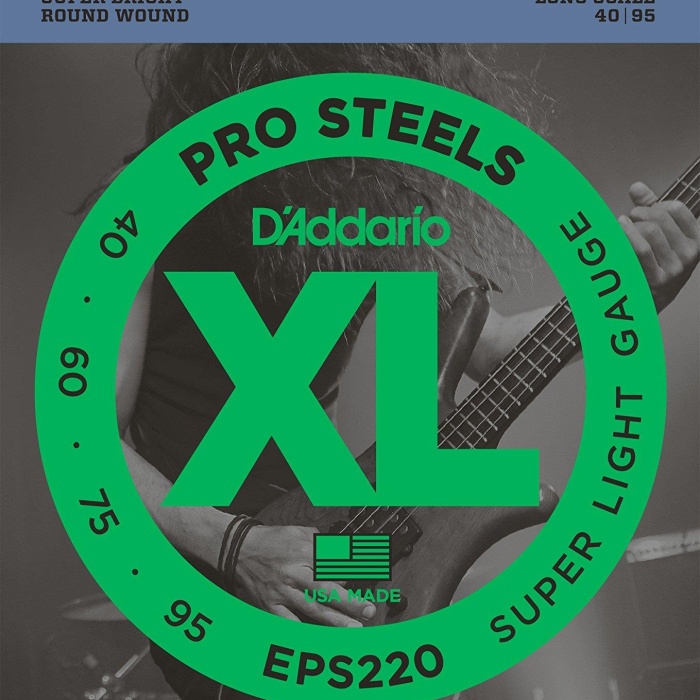 DAddario EPS220 XL ProSteels Serisi Bas Gitar Tel Seti (Long Scale - 40-95 - Paslanmaz Çelik)
