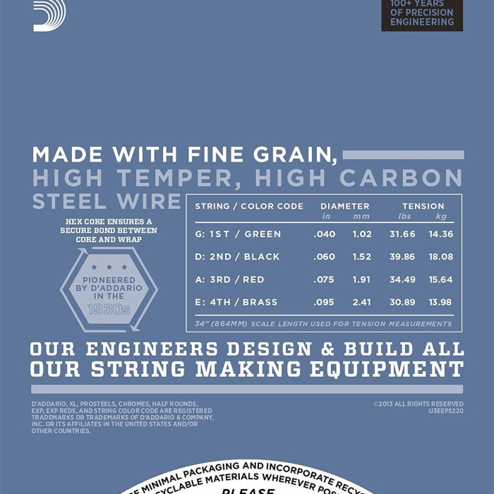 DAddario EPS220 XL ProSteels Serisi Bas Gitar Tel Seti (Long Scale - 40-95 - Paslanmaz Çelik)