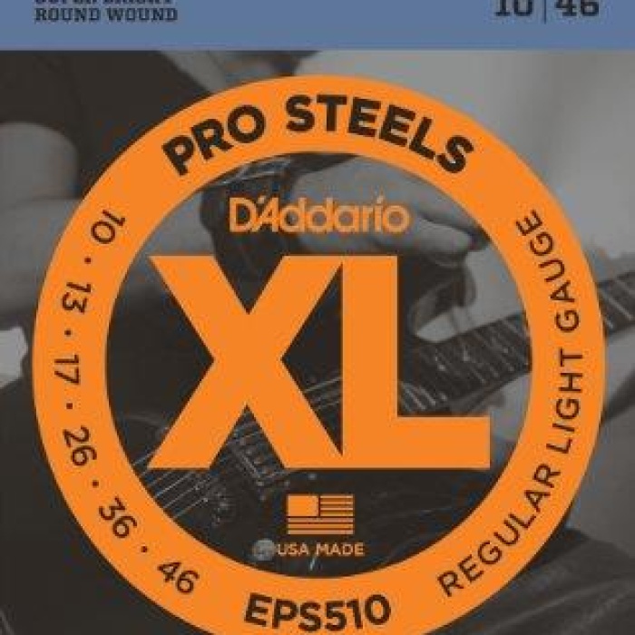DAddario EPS510 XL ProSteels Elektro Gitar Tel Seti - 10-46 Regular Light (Profesyonel) | Paslanmaz Çelik Alaşım, Süper Parlak Ton, Artırılmış Sustain ve Korozyon Direnci