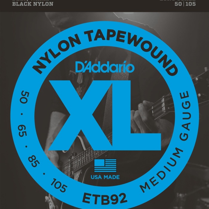 DAddario ETB92 XL Nylon Tapewound Serisi Bas Gitar Tel Seti (Medium Tension - 50-105 - Naylon)