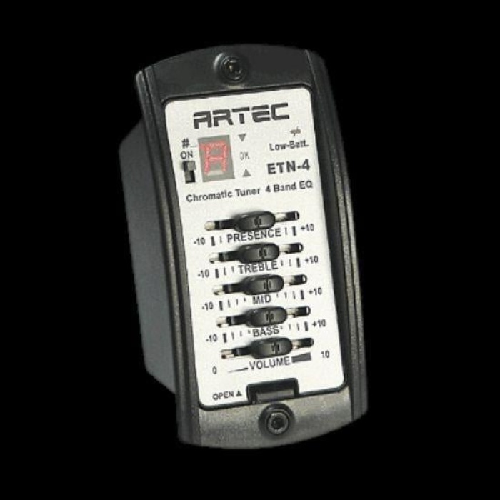 Artec ETN4 4 Bantlı Akustik Gitar Preamp ve Equalizer Sistemi (Aksesuar) | Dahili LCD Ekranlı Akort Cihazı (Tuner), Piezo Manyetik ve Net Ses Aktarımı