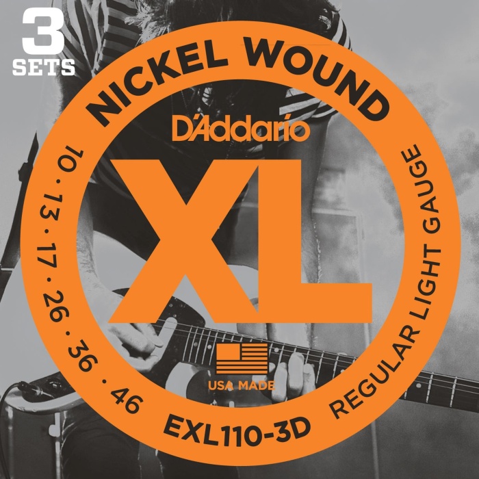 DAddario EXL110-3D XL Nickel Serisi Elektro Gitar Tel Seti (Regular Light - 10-46)