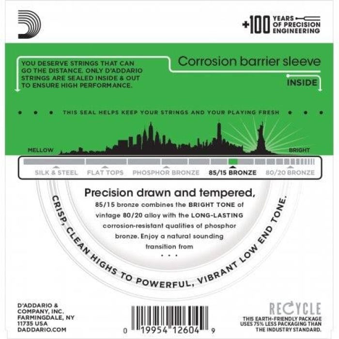 DAddario EZ890 EZ Serisi Akustik Gitar Tel Seti (Super Light - 85/15 Bronze - 09-45)