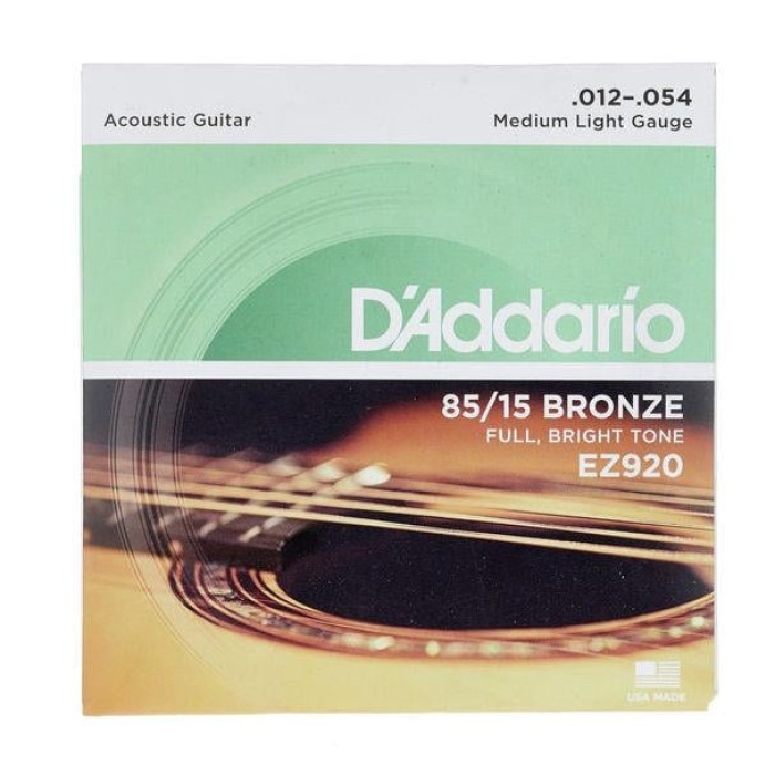 DAddario EZ920 EZ Serisi Akustik Gitar Tel Seti (Medium Light - 85/15 Bronze - 12-54)