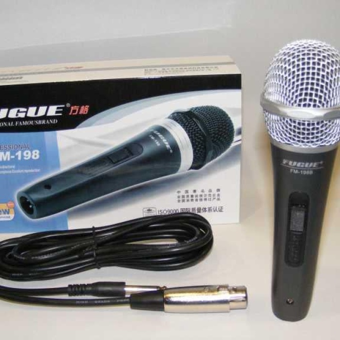 Fugue FM-198B Dinamik Kablolu Mikrofon - Gümüş Başlıklı (Başlangıç/Orta Seviye) | Tek Yönlü (Unidirectional) Kardioid Yapı, Vokal ve Sunum İçin Net Ses İletimi