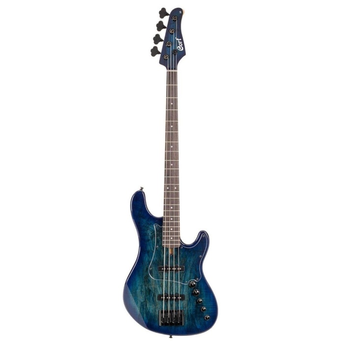 Cort GB-FUSION4BB 4 Telli Aktif Bas Gitar - Blue Burst (Orta/Profesyonel Seviye) | Duncan Designed Manyetikler, Aktif EQ Sistemi, Dişbudak Üzeri Akçaağaç Kaplama Gövde