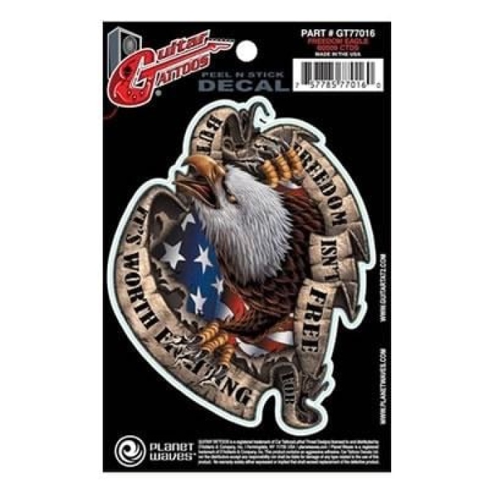 DAddario Planet Waves GT77016 Gitar Tattoo Sticker - Freedom Eagle (Aksesuar) | Enstrüman Cilasına Zarar Vermeyen Özel Yapı, Kolay Uygulanabilir Geçici Tasarım ve Şık Görünüm