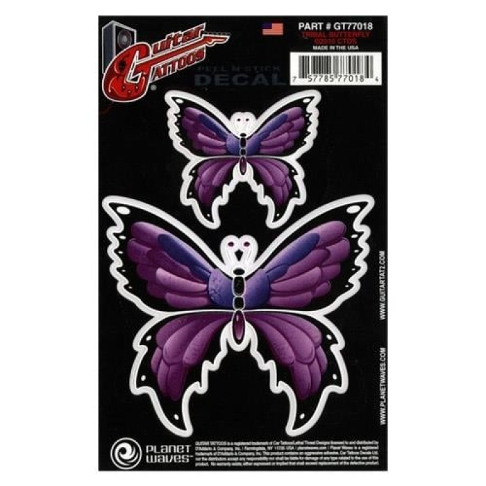 Planet Waves GT77018 Gitar Tattoo Tribal Butterfly Sticker | Kolay Uygulanır - İz Bırakmaz - Şık Tasarım