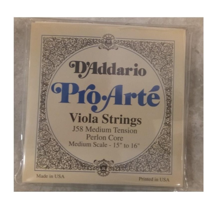 DAddario J58 Pro-Arté Viyola Tel Seti (Medium Scale) | Naylon Özlü Geleneksel Ton Yapısı Neme Karşı Direnç ve Yumuşak Sol El Hissiyatı