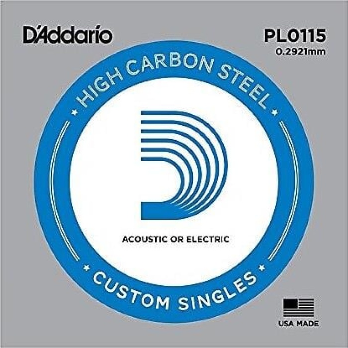 DAddario PL0115 Elektro ve Akustik Tek Tel (E-Mi - Karbon Çelik)