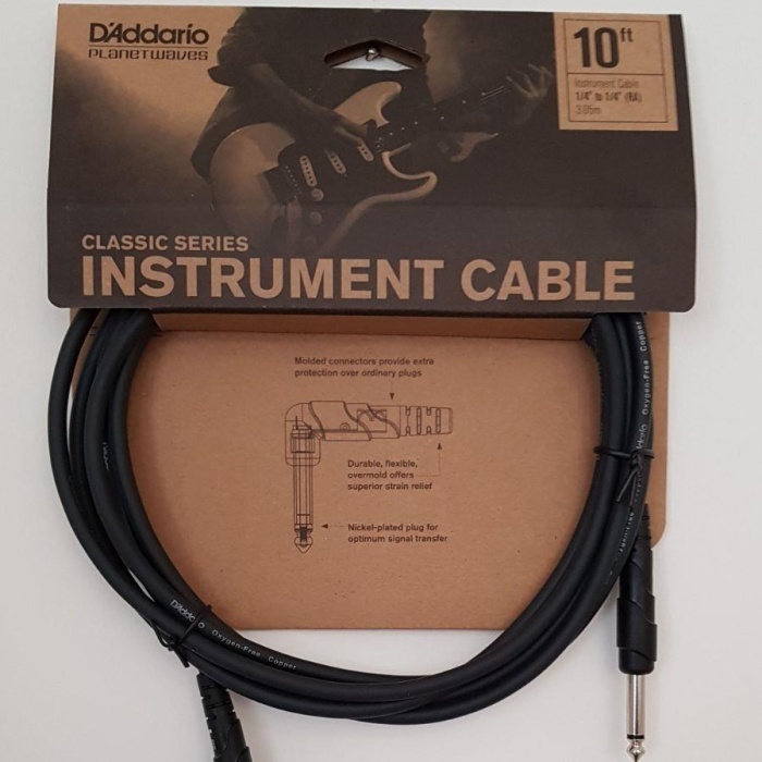 Planet Waves PWCGTRA10 Gitar Kablosu 10 Inch (Aksesuar - L Jak) | Sağ Açılı Konnektör, Oksijensiz Bakır İletken, Gürültü Korumalı Yapı