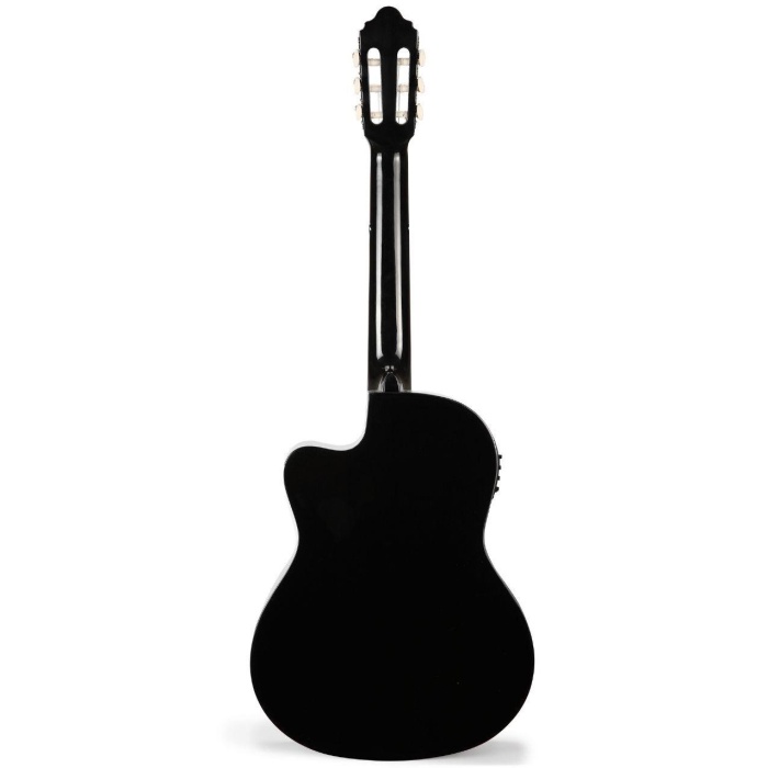 Valencia VC104TCEBK Elektro Klasik Gitar Cutaway (Siyah) | Kesik Kasa - Ekolayzırlı - Sap Çelikli