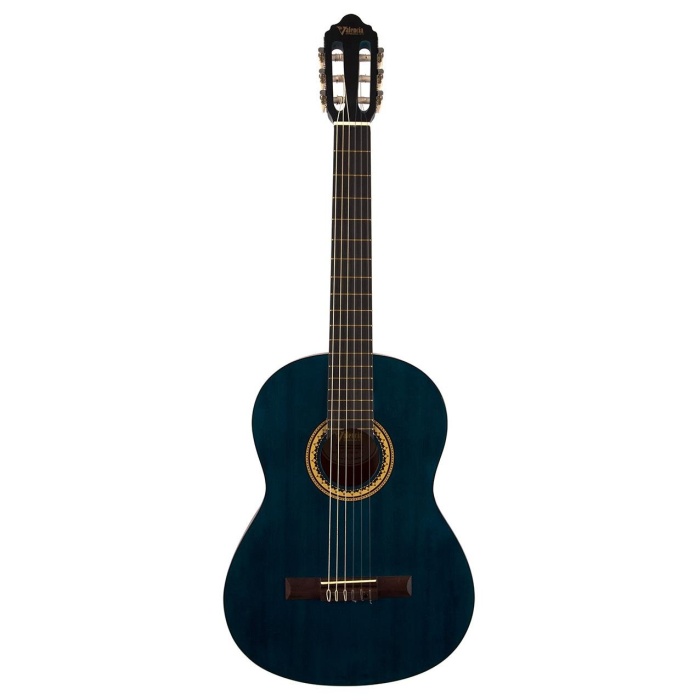 VALENCIA VC204TBU KLASİK GİTAR, 4/4, ŞEFFAF MAVİ MAT