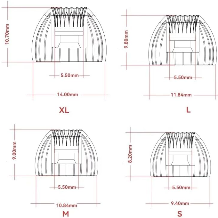 SPRING TIPS (S) Silicone Eartips