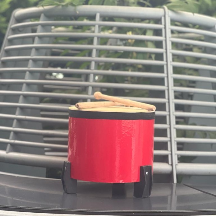 Yer Davulu 25 cm Çap 25 cm Boy  (Çubuklar Dahil)