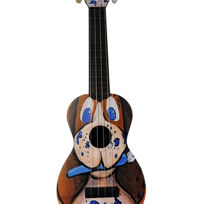 Soprano Ukulele Köpek Desen Kapak
