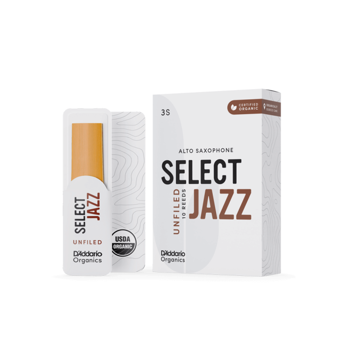 DAddario Woodwinds Organic Select Jazz Unfiled Alto Saksafon Kamışı No:3 Soft