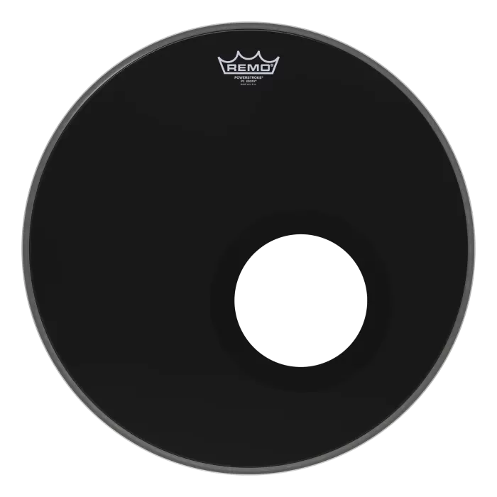REMO POWERSTROKE® 3 EBONY® 18 İnç Siyah Delikli Bas Davul Derisi