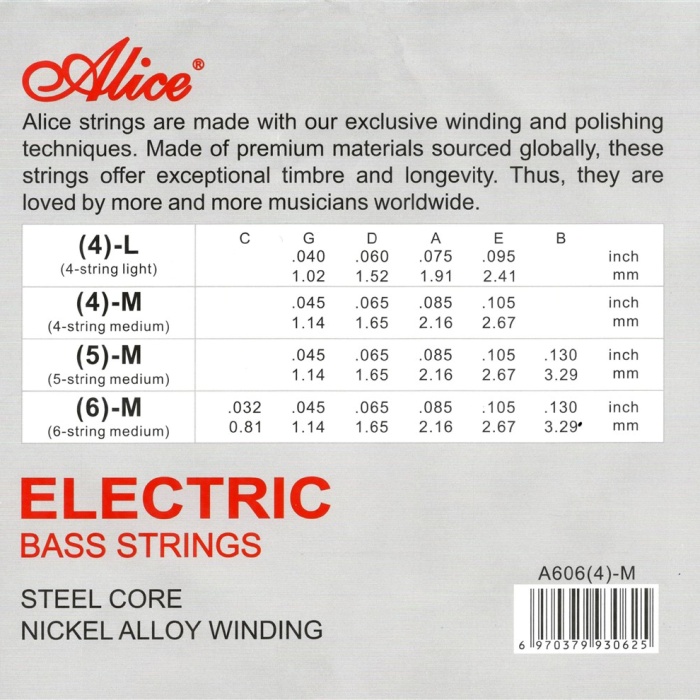 Bas Gitar Teli 4 Telli A606 Alice