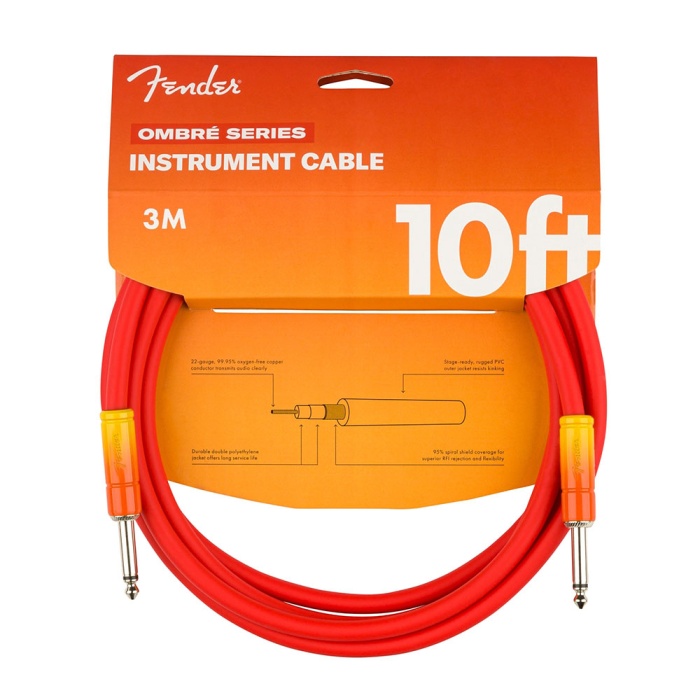 Fender Ombré Düz/Düz Uçlu 3m Tequila Sunrise Enstrüman Kablosu