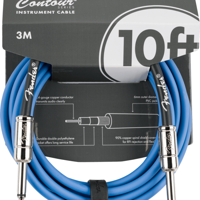 Fender Contour Serisi 3m Lake Placid Blue Enstrüman Kablosu