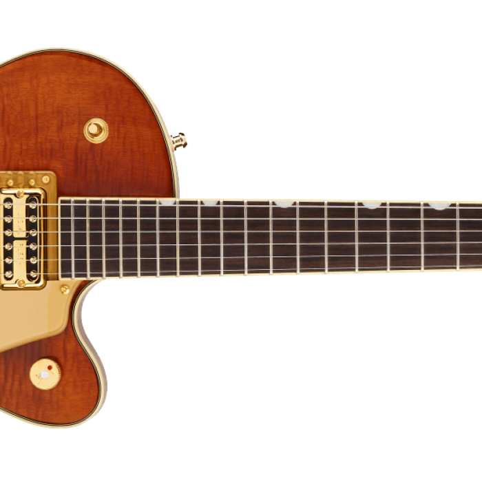 Gretsch Limited Edition Electromatic Flame Okoume Broadkaster Jr. Center Block Single Cut w/Bigsby Roundup Orange Elektro Gitar