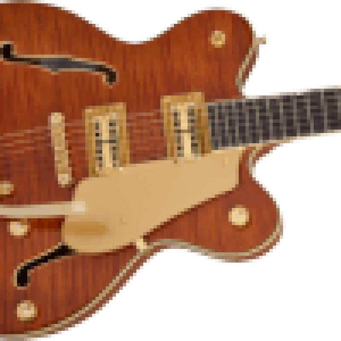 Gretsch Limited Edition Electromatic Flame Okoume Broadkaster Center Block Double Cut w/Bigsby Roundup Orange Elektro Gitar