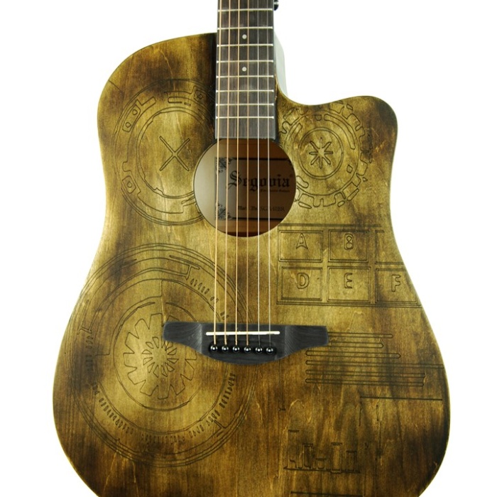 Segovia SGA41BR Akustik Gitar (Otantik Kahve) | Zengin Akustik Ton, Rahat Klavye Profili, Şık Mat Cilası