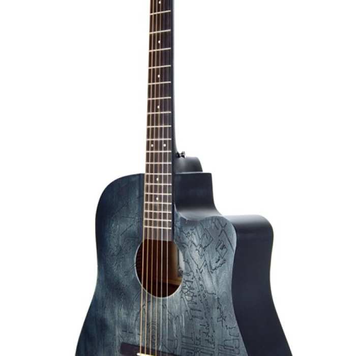 Segovia SGA41SL Akustik Gitar (Otantik Siyah) | Dengeli Ses Projeksiyonu, Dayanıklı Ihlamur Gövde, Modern Tasarım