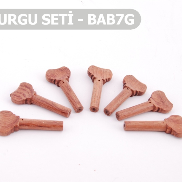 Bağlama Burgu Takımı 7li (BAB7G) | Gül Ağacı, Konik Yapı, Akort Kaçırmayan Tasarım