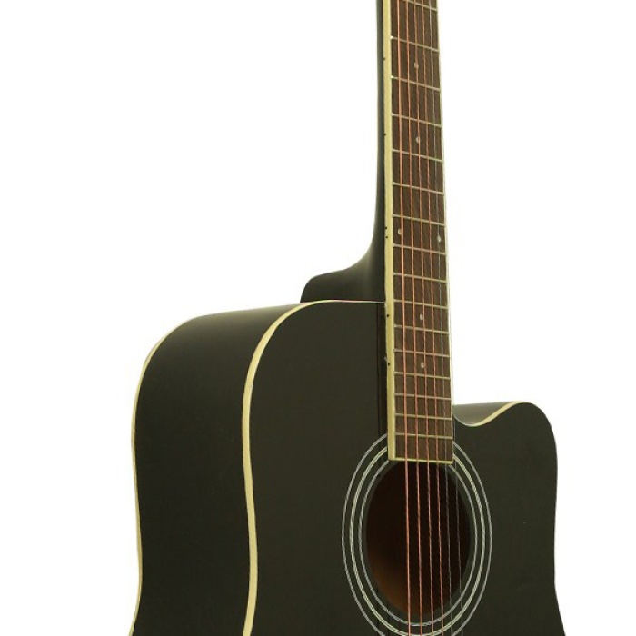 Segovia SGA41BK Akustik Gitar (Cutaway Siyah) | Erişim Kolaylığı Sağlayan Kesik Kasa, Güçlü Volüm, Sahne Estetiği