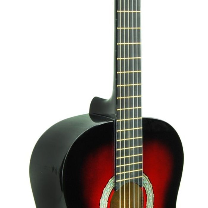 Segovia SGC100RB Klasik Gitar (Kırmızı Burst) | Yumuşak Çalım Hissi, Öğrenci Dostu Ergonomi, Dayanıklı Cila