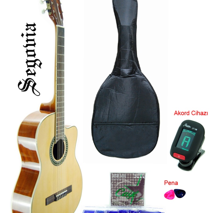 Segovia SGC250 Klasik Gitar (Cutaway) | Üst Perdelere Kolay Erişim, Dengeli Bas ve Tizler, Zarif Tasarım